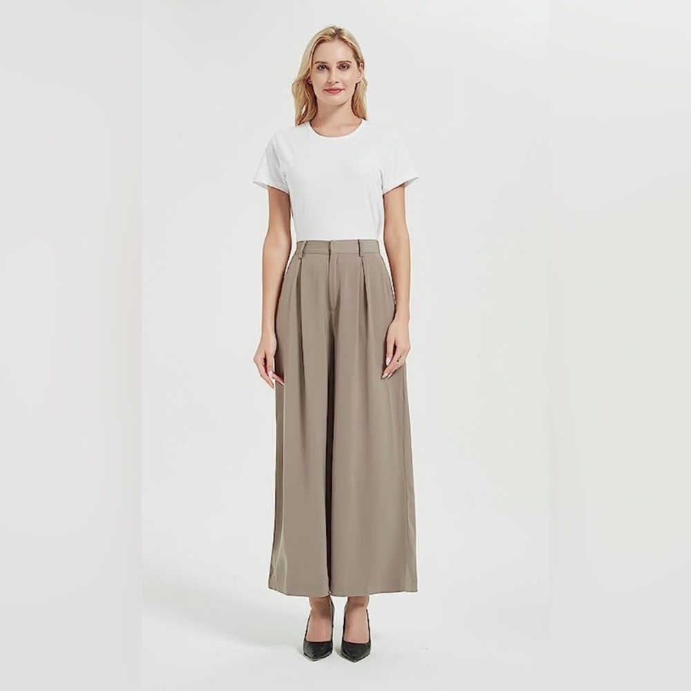 Women High Waist Casual Wide Leg Palazzo Trousers